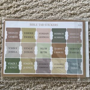 Bible Tab Stickers - Organizing Book Tabs in Green, Brown, Tan, Gray